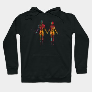 Female and male muscular System Hoodie